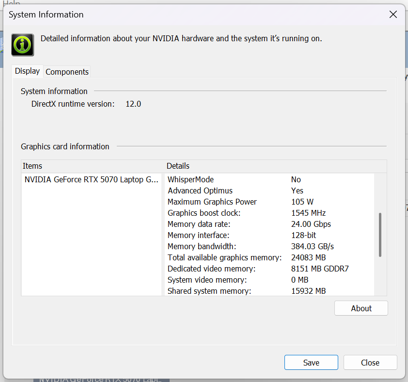 چک کردن TGP از برنامه Nvidia Control Panel